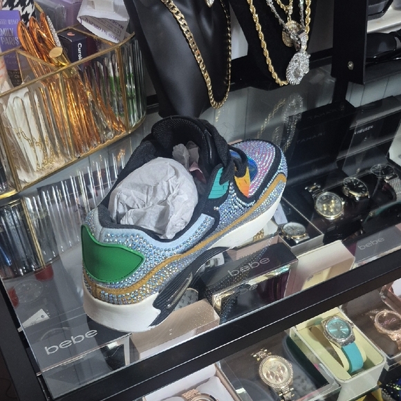 Colorful Rhinestone Women's Sneakers - Picture 3 of 4